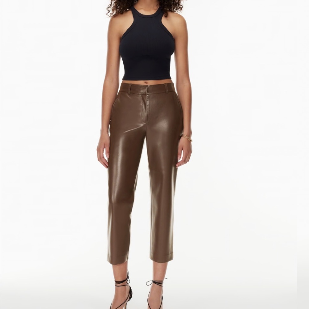 Aritzia Faux Leather Cropped Pants